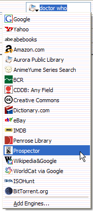 New searches in Firefox