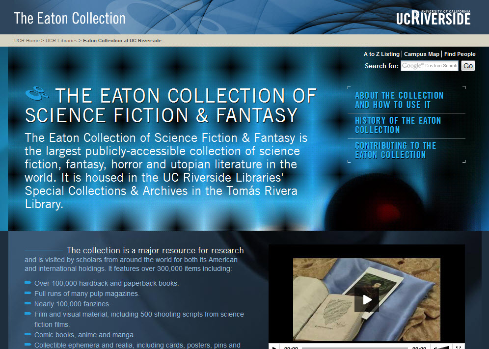Might we loose the Eaton SF/F archive?