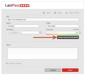 LastPass Change Password Automatically