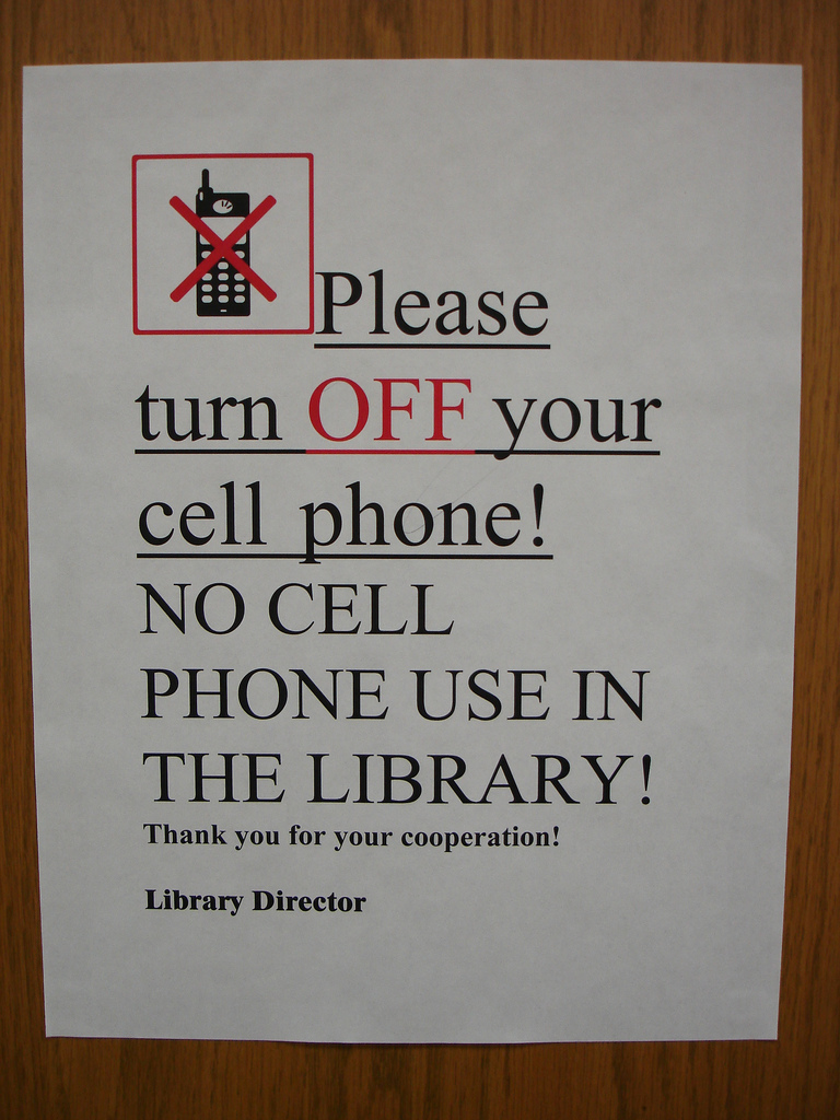 Throwback Thursdays: No Cell Phones in the Library