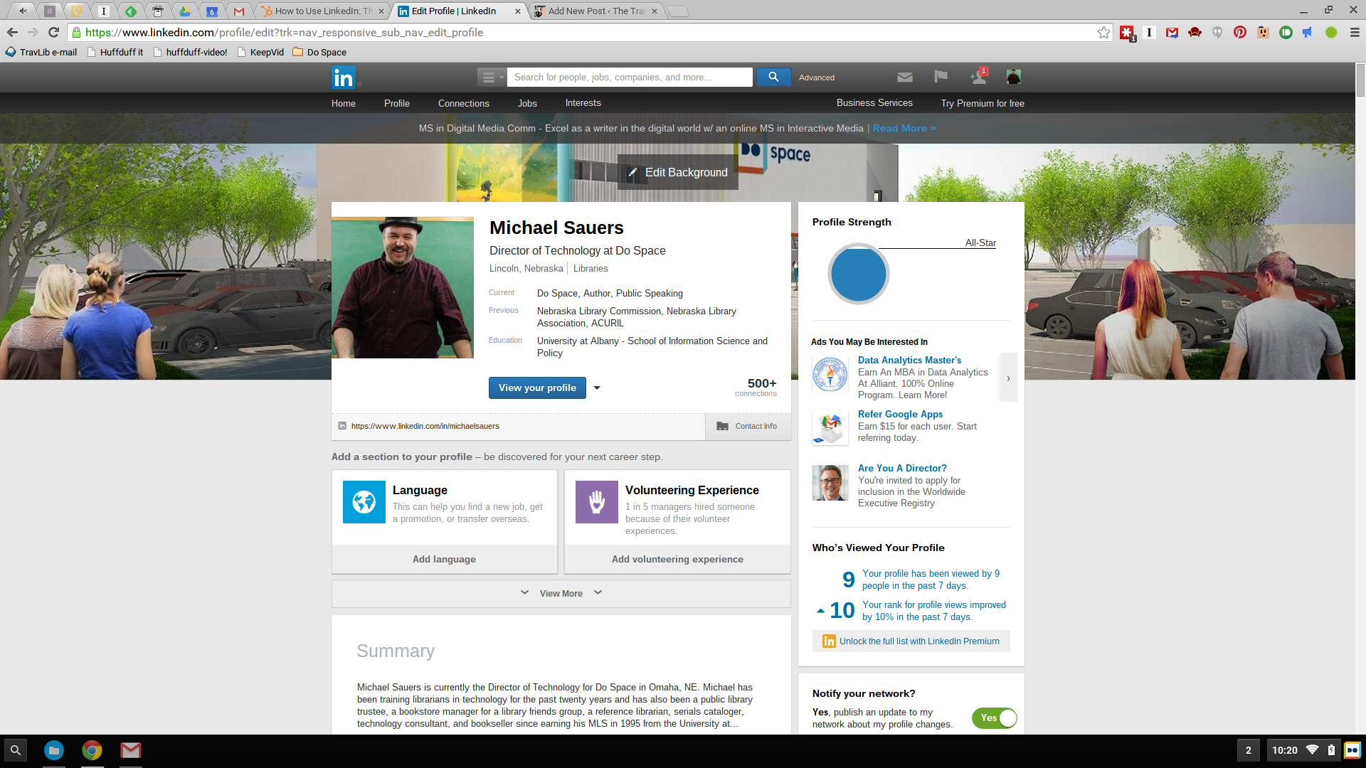 Tuesday Tech Tip: Add a background photo to your personal LinkedIn profile