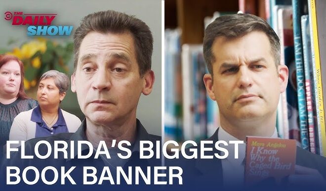 Michael Kosta Meets the No. 1 Book Banner in Florida | The Daily Show