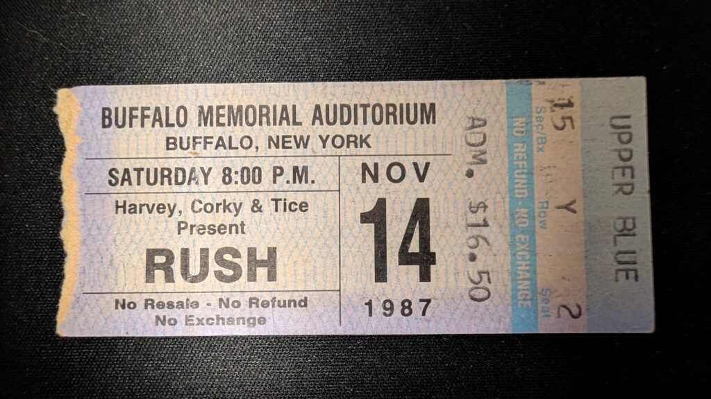 RUSH Ticket, 1987