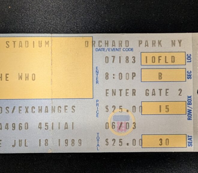 Throwback Thursday: The Who ticket, Buffalo, NY 1989