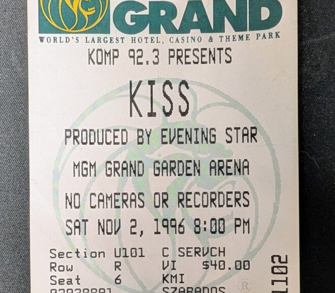 Throwback Thursday: Kiss ticket November 2, 1996 Las Vegas