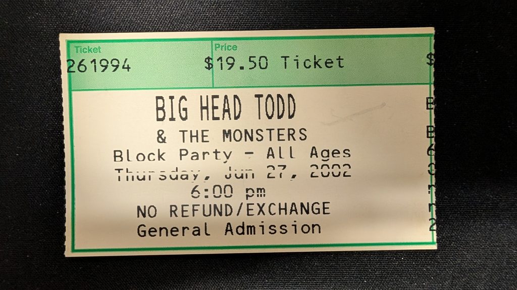 Big Head Todd ticket