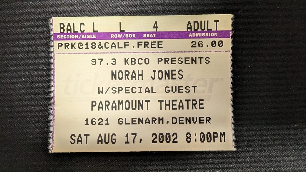 Norah Jones ticket