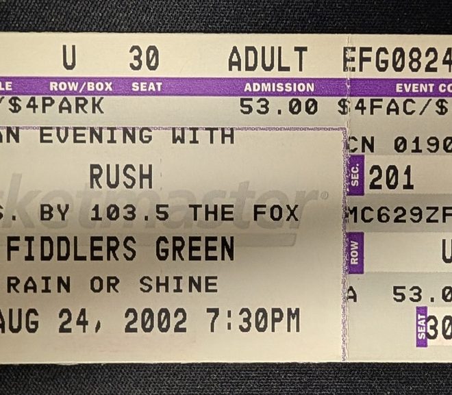 Throwback Thursday: Rush ticket, Denver CO, 2002