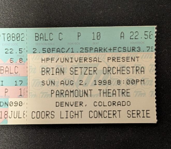 Throwback Thursday: The Brian Setzer Orchestra ticket, Denver, CO 1998