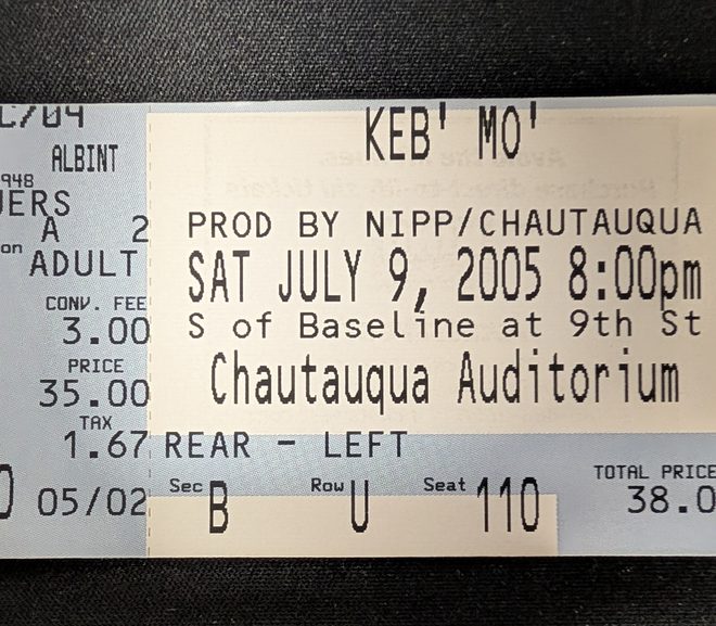 Throwback Thursday: Keb’ Mo’ Ticket, 2005